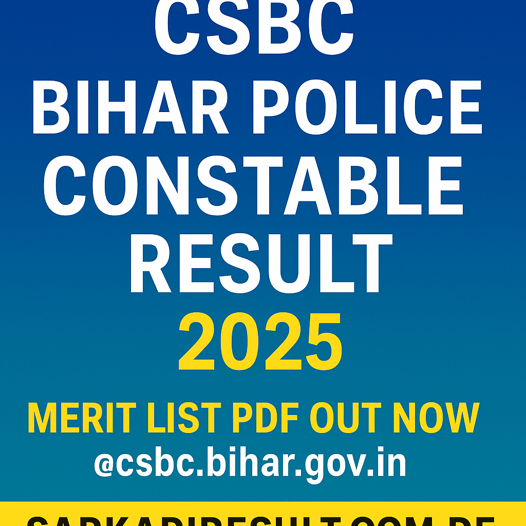 CSBC Bihar Police Constable Result 2025