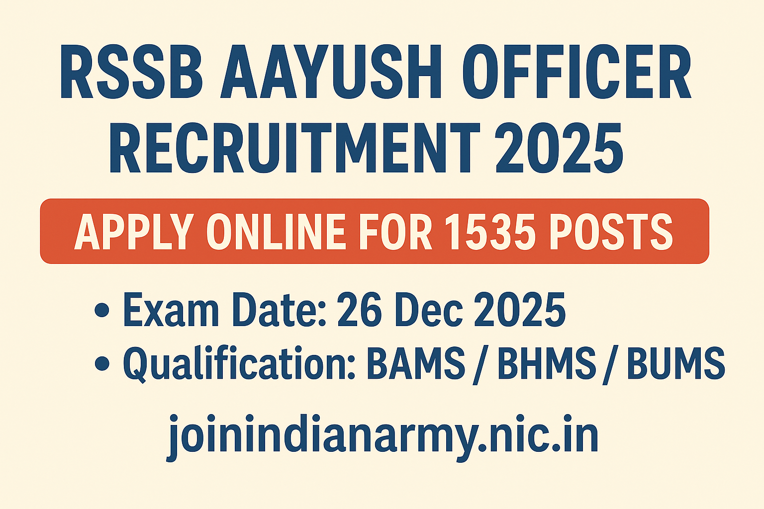 RSSB Aayush Officer Recruitment 2025