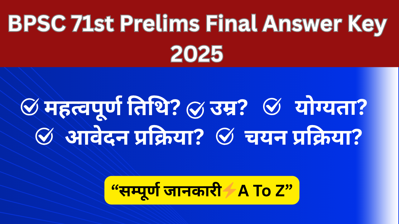BPSC 71st Prelims Final Answer Key 2025