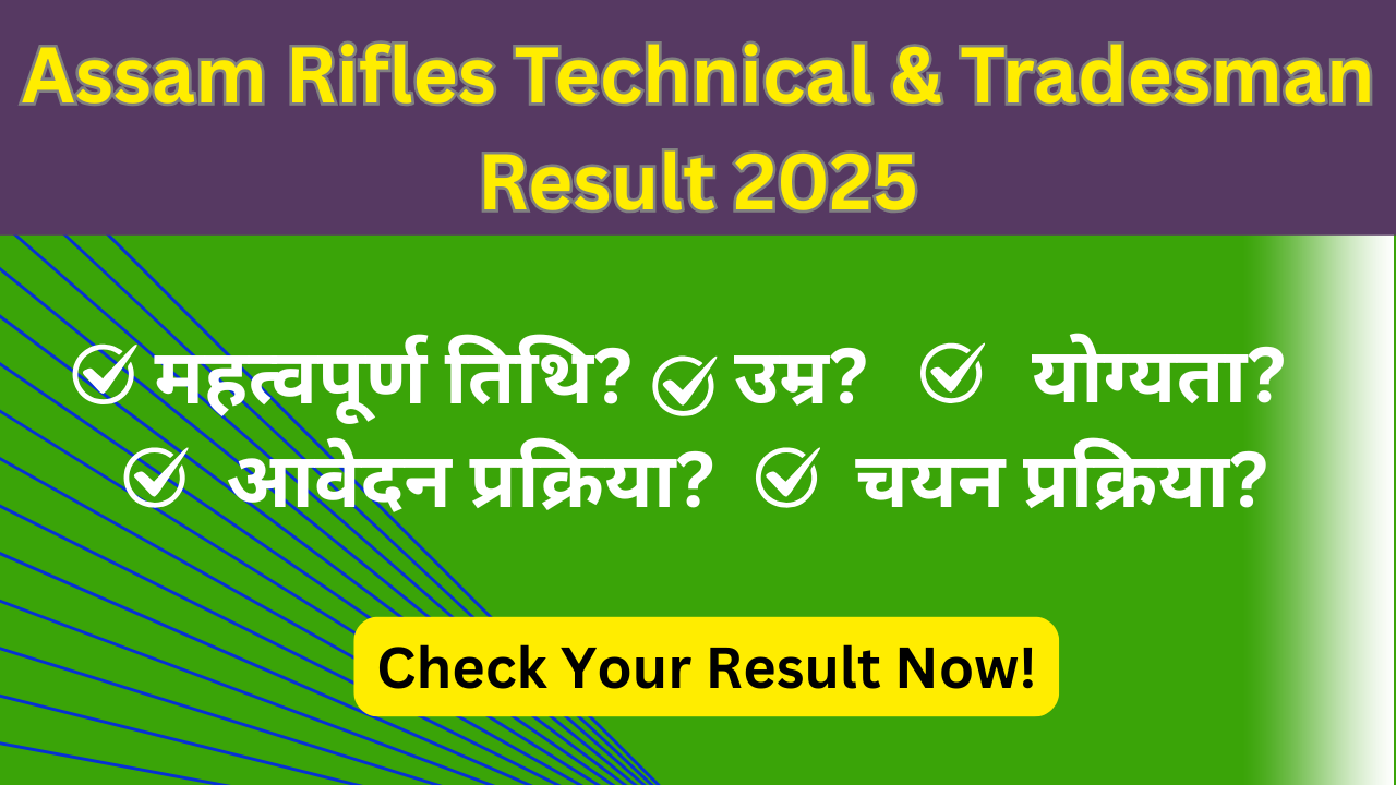 Assam Rifles Technical & Tradesman Result 2025